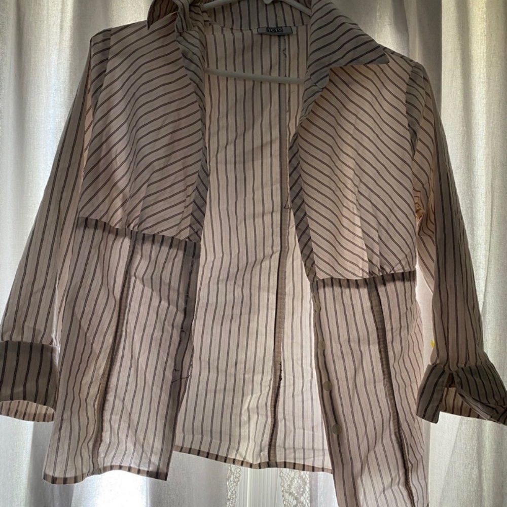 Y2K Striped collar top